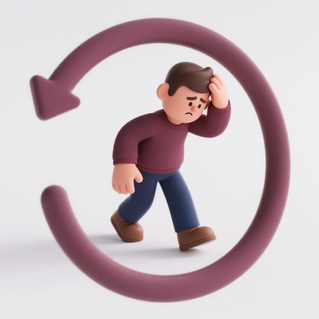 Je blijft in cirkels draaien - Je herhaalt dezelfde gesprekken of frustraties met collega's, vennoten of klanten. Zonder echte doorbraak.